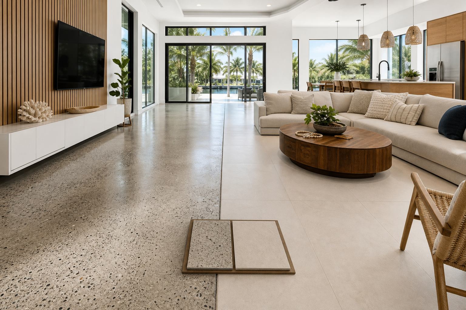 Polished Concrete vs Porcelain Tile for Florida Floors